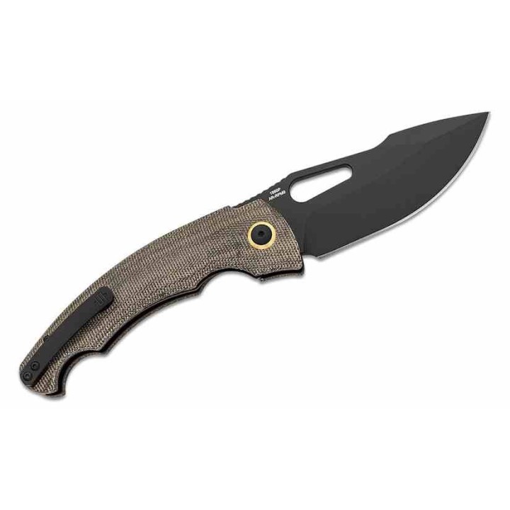 Couteau Artisan Xcellerator OD Green Lame Acier AR-RPM9 Black Manche Micarta IKBS Clip Titane ATZ1860PBODG - Livraison Gratuite
