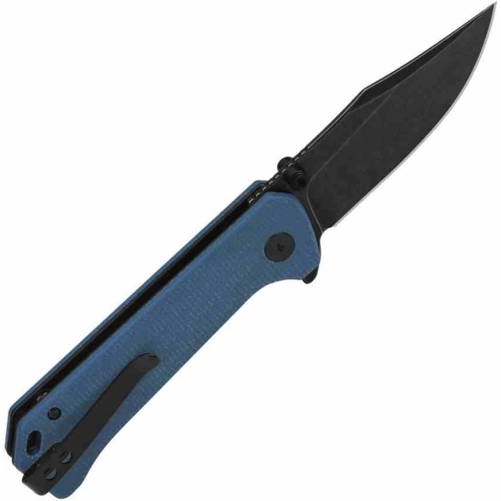 Couteau QSP Knife Grebe Blue Lame Acier 14C28N Manche Micarta IKBS Button Lock Clip QS147B2 - Livraison Gratuite