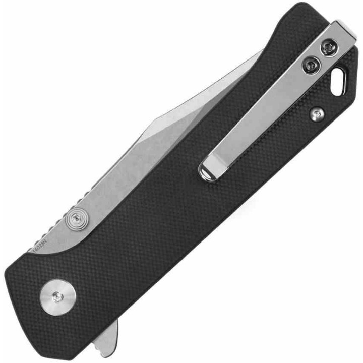Couteau QSP Knife Grebe Black Lame Acier 14C28N Manche G10 IKBS Button Lock Clip QS147C1 - Livraison Gratuite
