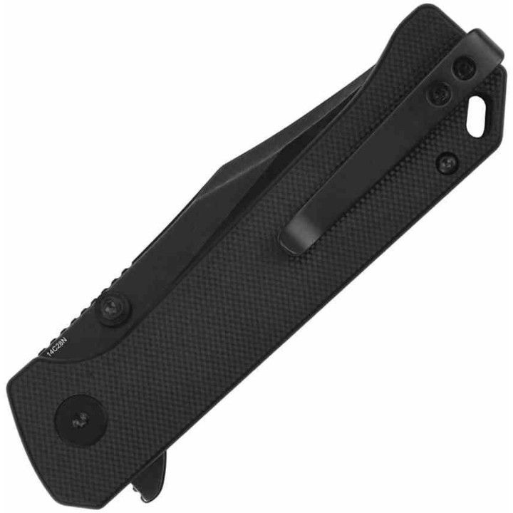 Couteau QSP Knife Grebe Black Lame Acier 14C28N Manche G10 IKBS Button Lock Clip QS147C2 - Livraison Gratuite