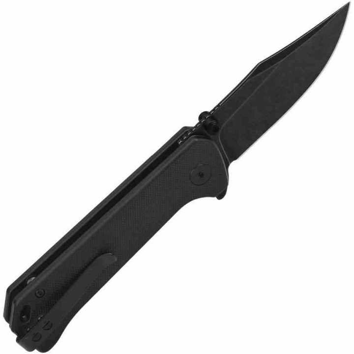 Couteau QSP Knife Grebe Black Lame Acier 14C28N Manche G10 IKBS Button Lock Clip QS147C2 - Livraison Gratuite