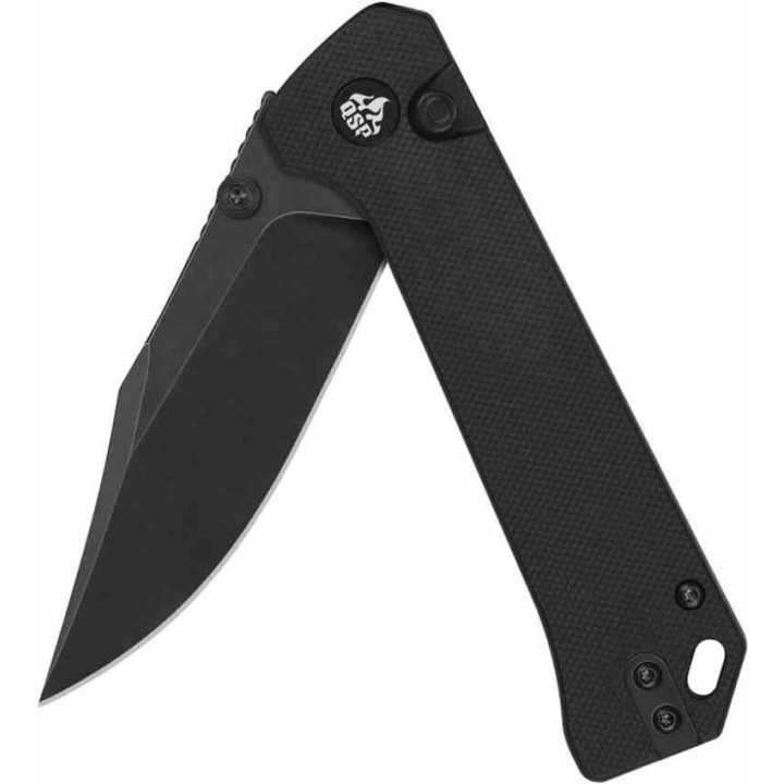 Couteau QSP Knife Grebe Black Lame Acier 14C28N Manche G10 IKBS Button Lock Clip QS147C2 - Livraison Gratuite