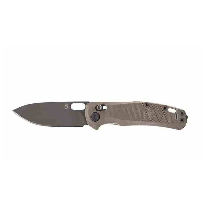 Couteau Gerber Scout Tan Lame Acier 440A Black Drop Point Manche Micarta Crossbar Clip G1064582 - Livraison Gratuite