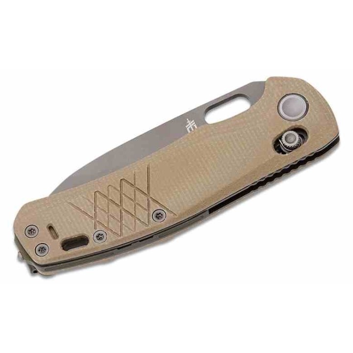 Couteau Gerber Scout Tan Lame Acier 440A Black Drop Point Manche Micarta Crossbar Clip G1064582 - Livraison Gratuite