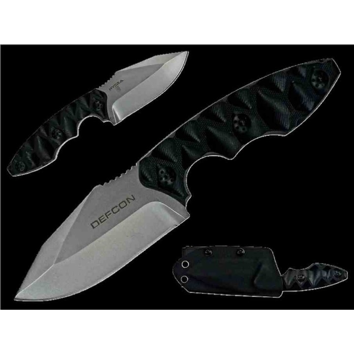 Couteau Bushcraft Survie Defcon Hydra Lame Acier D2 Manche G10 Etui Kydex TD004 - Livraison Gratuite