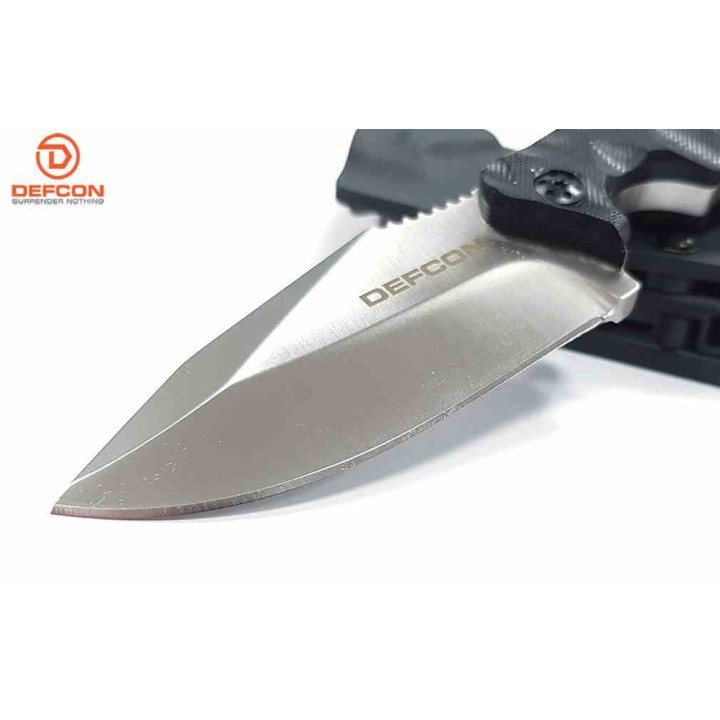 Couteau Bushcraft Survie Defcon Hydra Lame Acier D2 Manche G10 Etui Kydex TD004 - Livraison Gratuite