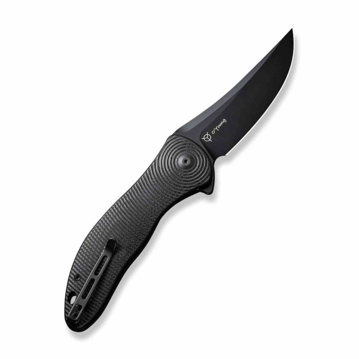 Couteau CIVIVI Synergy 4 Black Lame Acier Nitro-V Trailing Point Manche G10 IKBS Clip CIVC21018A1 - Livraison Gratuite