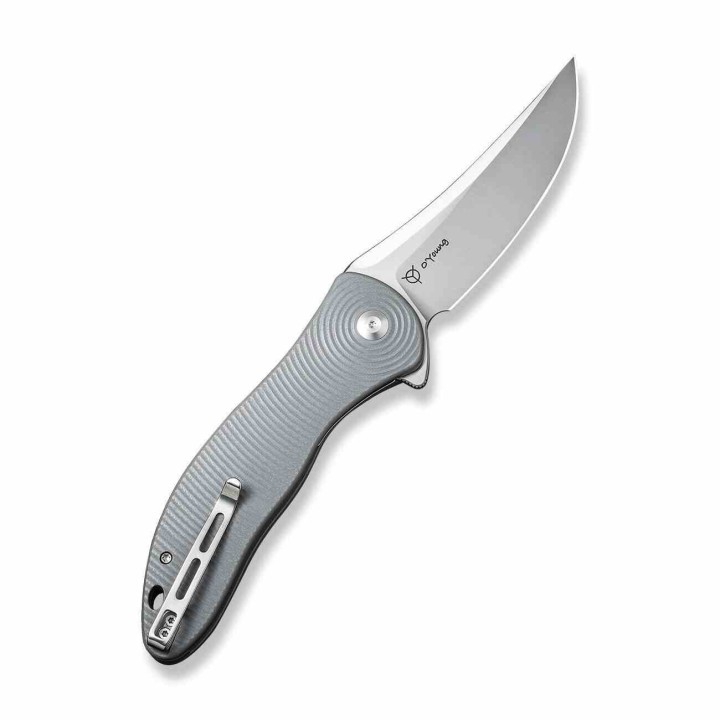 Couteau CIVIVI Synergy 4 Satin Lame Acier Nitro-V Trailing Point Manche G10 IKBS Clip CIVC21018A2 - Livraison Gratuite