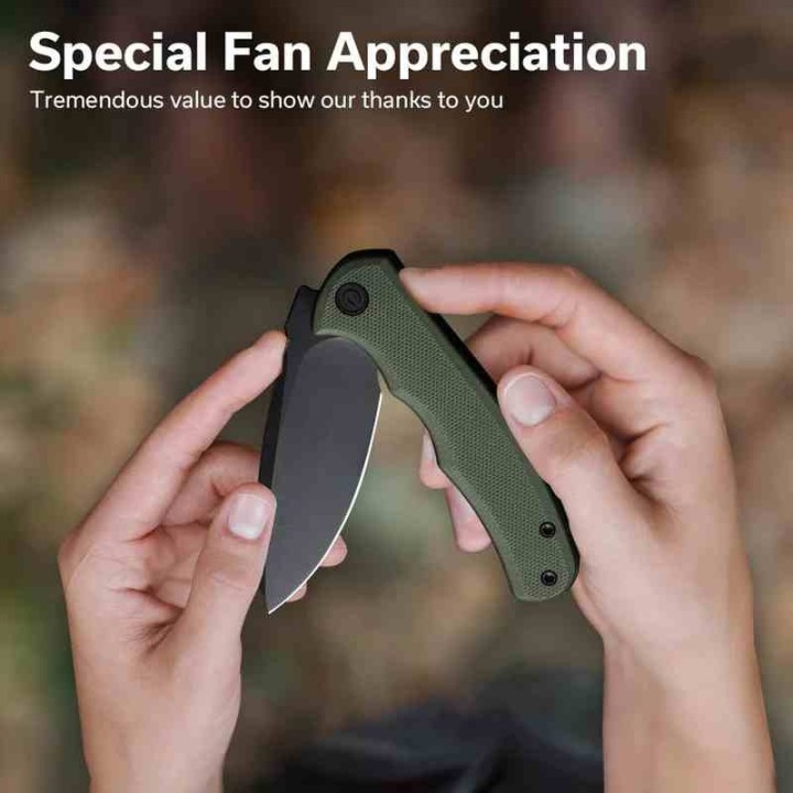 Couteau Civivi Mini Praxis Green Lame Acier D2 Manche G10 IKBS Linerlock Clip CIVC18026C1 - Livraison Gratuite