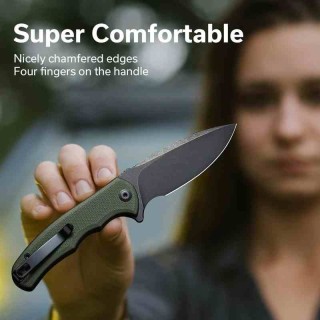Couteau Civivi Mini Praxis Green Lame Acier D2 Manche G10 IKBS Linerlock Clip CIVC18026C1 - Livraison Gratuite