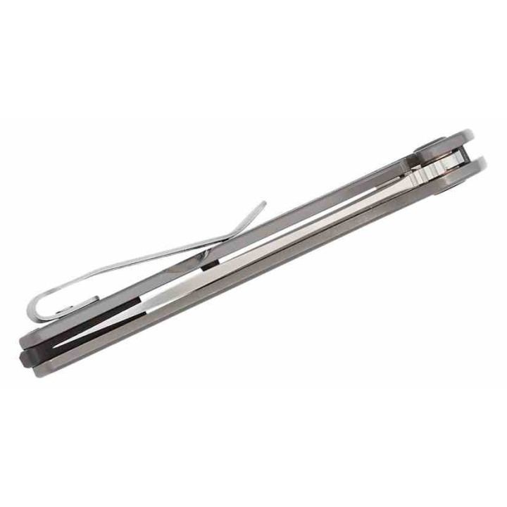 Couteau Kershaw Align A/O Lame Clip Point Acier 8Cr13MoV Manche Acier Gray Frame Lock Clip KS1405 - Livraison Gratuite