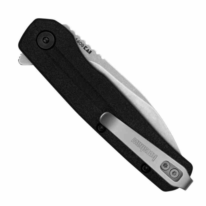 Couteau Kershaw Korra A/O Lame Drop Point Acier 5Cr15MoV Manche GFN LinerLock Clip KS1409 - Livraison Gratuite