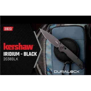 Couteau Kershaw Iridium Black DuraLock Lame Acier D2 Manche Aluminium IKBS Clip KVT KS2038BLK - Livraison Gratuite