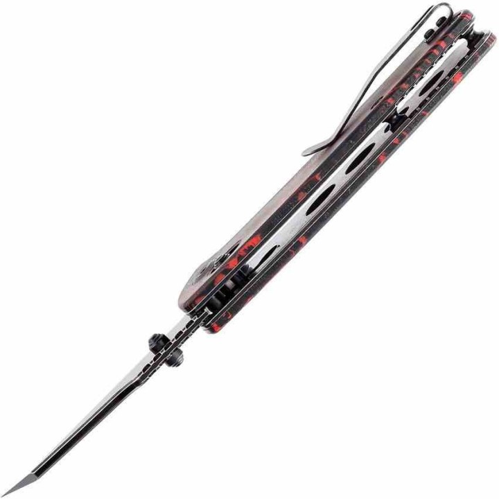 Couteau Main Street Black/Red MG-Mascus Lame Black Acier 154CM Clip Crossbar Lock KT1015V5 - Livraison Gratuite