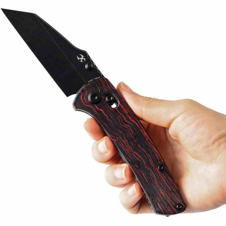 Couteau Main Street Black/Red MG-Mascus Lame Black Acier 154CM Clip Crossbar Lock KT1015V5 - Livraison Gratuite