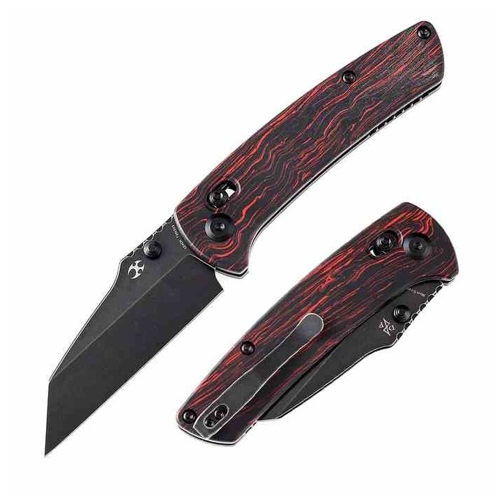 Couteau Main Street Black/Red MG-Mascus Lame Black Acier 154CM Clip Crossbar Lock KT1015V5 - Livraison Gratuite