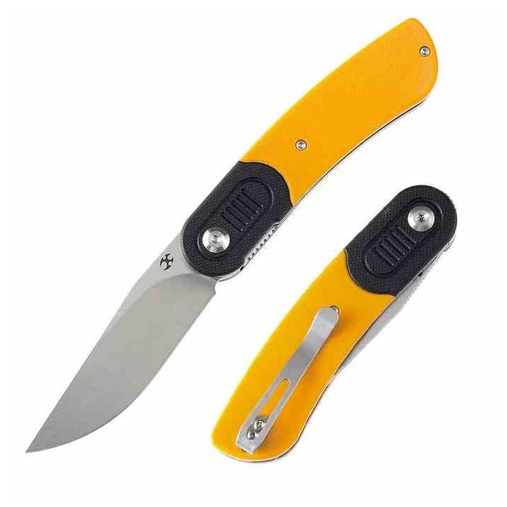 Couteau Kansept Reverie Yellow/Black Lame Acier 154CM SW Manche G10 IKBS Linerlock Clip KT2025B7 - Livraison Gratuite