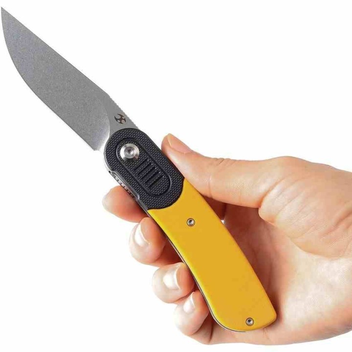 Couteau Kansept Reverie Yellow/Black Lame Acier 154CM SW Manche G10 IKBS Linerlock Clip KT2025B7 - Livraison Gratuite