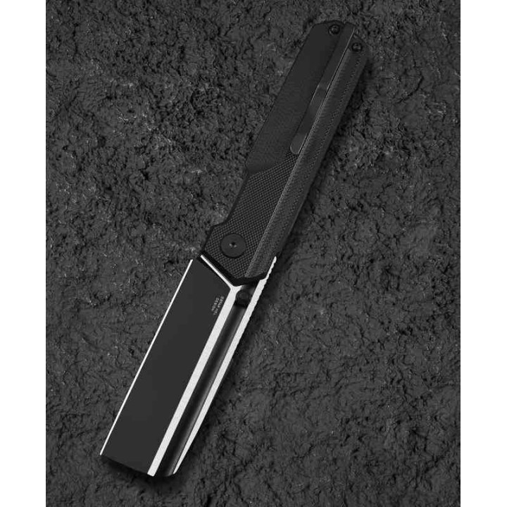 Couteau Bestech Tardis Black Manche G10 Lame Acier D2 Black/Satin IKBS Linerlock Clip BTKG54A - Livraison Gratuite