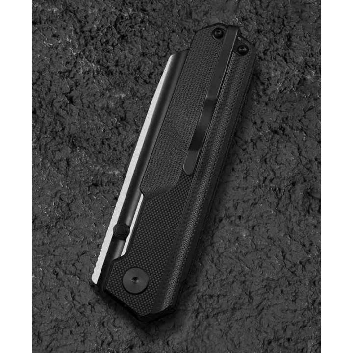 Couteau Bestech Tardis Black Manche G10 Lame Acier D2 Black/Satin IKBS Linerlock Clip BTKG54A - Livraison Gratuite