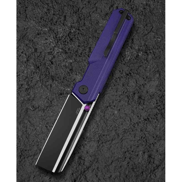 Couteau Bestech Tardis Purple Manche G10 Lame Acier D2 Black/Satin IKBS Linerlock Clip BTKG54B - Livraison Gratuite