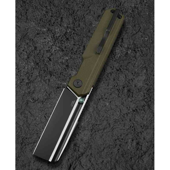 Couteau Bestech Tardis Od Green Manche G10 Lame Acier D2 Black/Satin IKBS Linerlock Clip BTKG54C - Livraison Gratuite