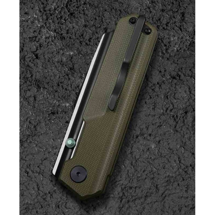 Couteau Bestech Tardis Od Green Manche G10 Lame Acier D2 Black/Satin IKBS Linerlock Clip BTKG54C - Livraison Gratuite