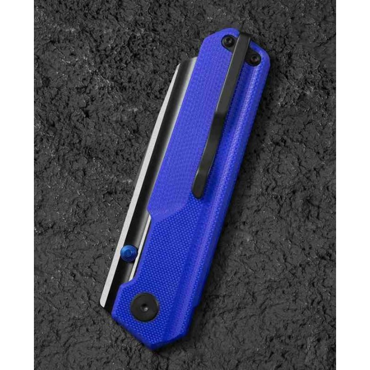 Couteau Bestech Tardis Blue Manche G10 Lame Acier D2 Black/Satin IKBS Linerlock Clip BTKG54G - Livraison Gratuite