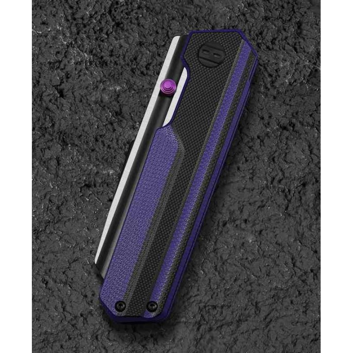 Couteau Bestech Tardis Black/Purple Manche G10 Lame Acier D2 Black/Satin IKBS Linerlock Clip BTKG54D - Livraison Gratuite