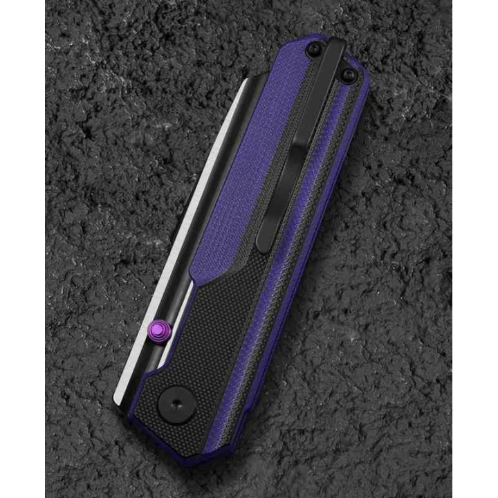 Couteau Bestech Tardis Black/Purple Manche G10 Lame Acier D2 Black/Satin IKBS Linerlock Clip BTKG54D - Livraison Gratuite