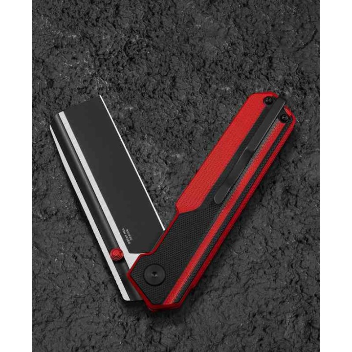 Couteau Bestech Tardis Black/Red Manche G10 Lame Acier D2 Black/Satin IKBS Linerlock Clip BTKG54E - Livraison Gratuite