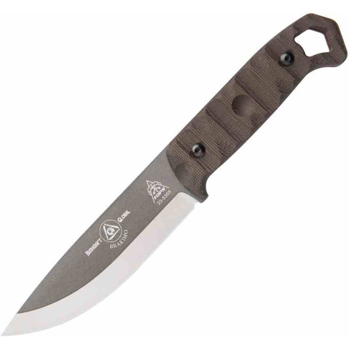Couteau Tops Brakimo Acier Carbone 1095 Tungsten Manche Micarta Etui Kydex Made USA TPBRAK02R - Livraison Gratuite