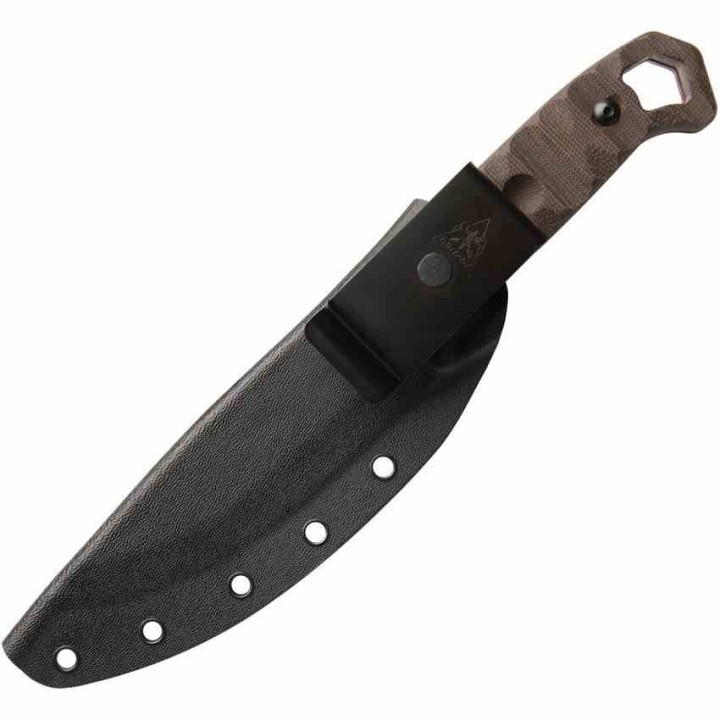 Couteau Tops Brakimo Acier Carbone 1095 Tungsten Manche Micarta Etui Kydex Made USA TPBRAK02R - Livraison Gratuite