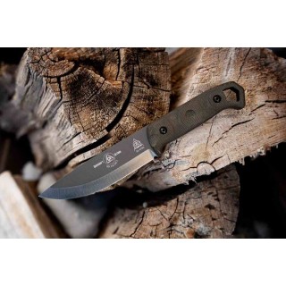 Couteau Tops Brakimo Acier Carbone 1095 Tungsten Manche Micarta Etui Kydex Made USA TPBRAK02R - Livraison Gratuite