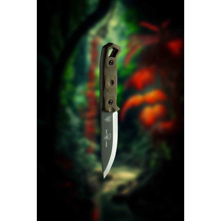 Couteau Tops Brakimo Acier Carbone 1095 Tungsten Manche Micarta Etui Kydex Made USA TPBRAK02R - Livraison Gratuite