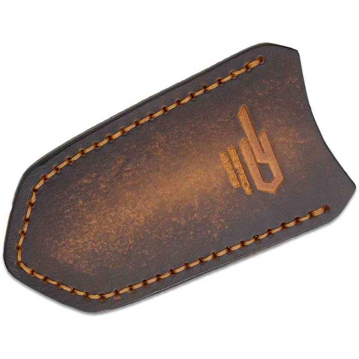 Couteau Bestech Bambi Lame Damas Lame Drop Point Polished Manche Ox Bone Linerlock Etui Cuir BTKL08C - Livraison Gratuite