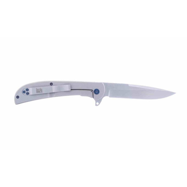 Couteau Al Mar Ultra Thin 4" Lame Acier D2 Satin Talon Manche Acier Frame Lock Clip AMK4119 - Livraison Gratuite