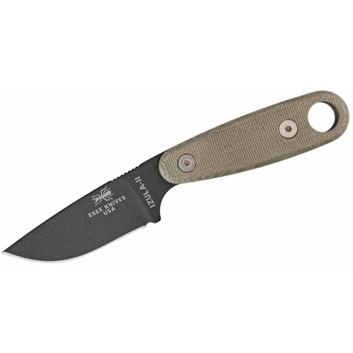 Couteau ESEE Izula II Survival Lame Acier Carbone 1095 Manche Micarta Etui Kydex Kit Survie USA ESIZ2TGK - Livraison Gratuite