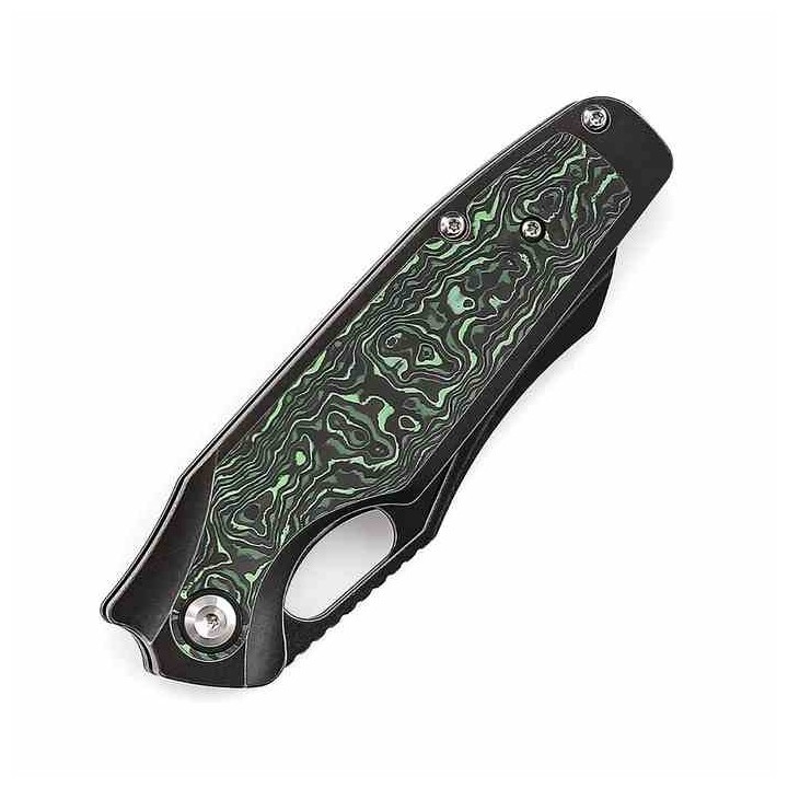 Couteau Kansept Tuckamore Green Manche Titane Fibre Carbone Lame Acier CPM-20CV Framelock Clip K1052A3 - Livraison Gratuite