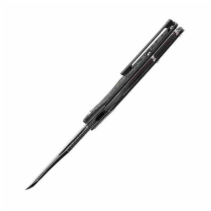 Couteau Kansept Tuckamore Green Manche Titane Fibre Carbone Lame Acier CPM-20CV Framelock Clip K1052A3 - Livraison Gratuite