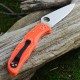 Couteau Spyderco Endura 4 Flat Ground Orange Acier VG-10 Manche FRN Made In Japan SC10FPOR - Livraison Gratuite