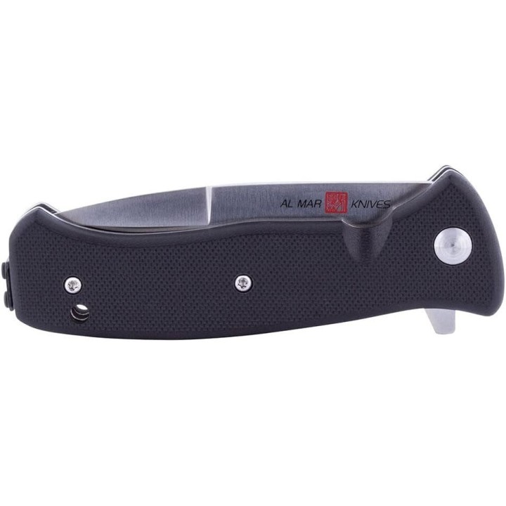 Couteau Al Mar Mini SERE 2020 A/O Lame Talon Combo Edge Acier D2 Satin Manche G10 Liner Lock Clip AMK2201 - Livraison Gratuite