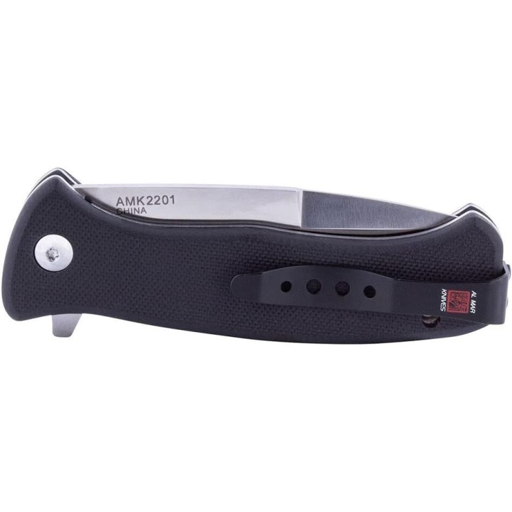 Couteau Al Mar Mini SERE 2020 A/O Lame Talon Combo Edge Acier D2 Satin Manche G10 Liner Lock Clip AMK2201 - Livraison Gratuite