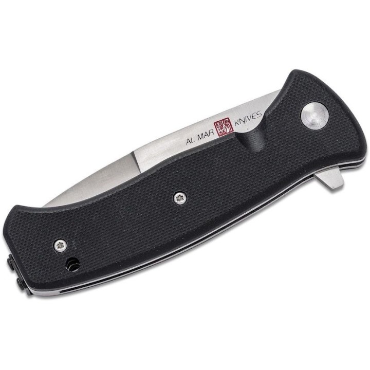 Couteau Al Mar Mini SERE 2020 A/O Lame Talon Combo Edge Acier D2 Satin Manche G10 Liner Lock Clip AMK2201 - Livraison Gratuite