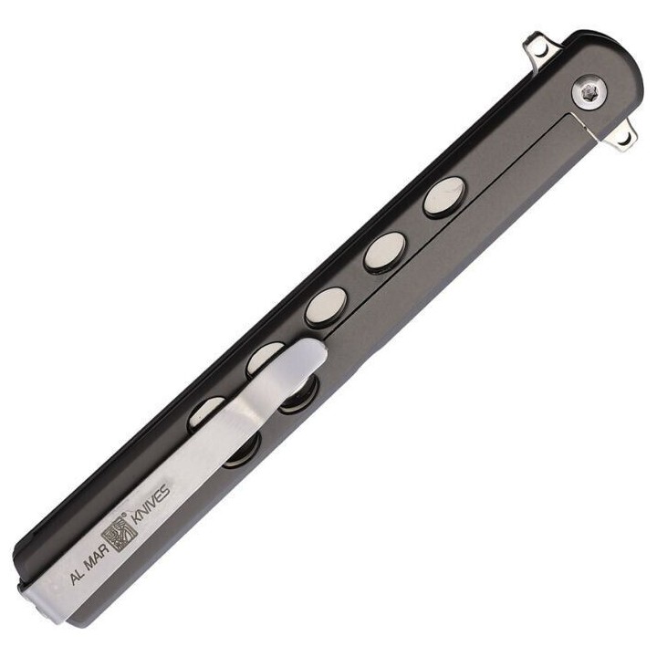 Couteau Al Mar Quicksteel Ultralight D2 Satin Talon Spear Point Stainless Handles Framelock Clip AMK4050 - Livraison Gratuite