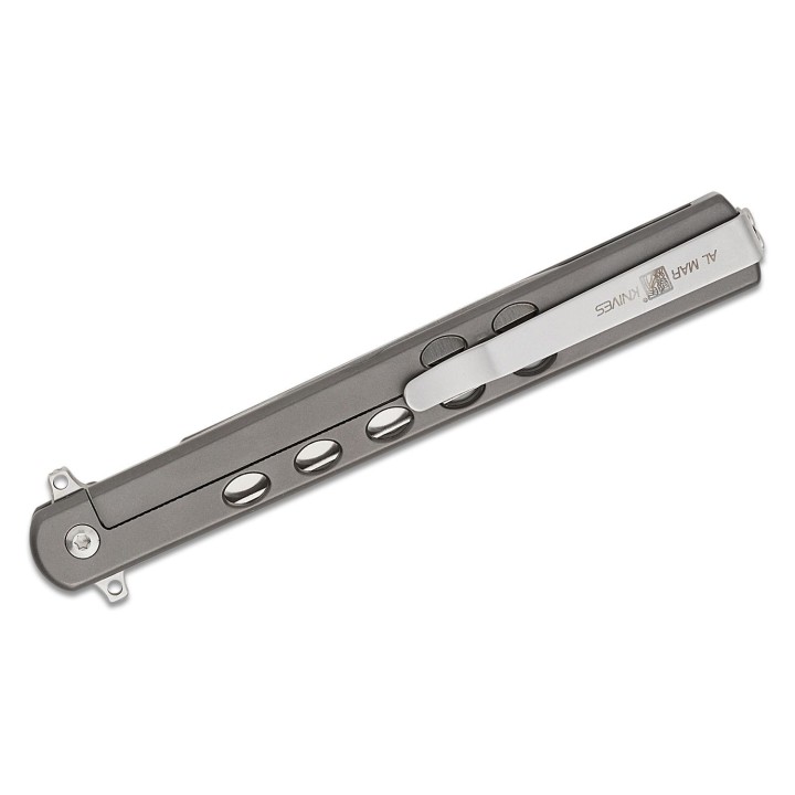 Couteau Al Mar Quicksteel Ultralight Lame Acier D2 Satin Talon Manche Acier Framelock Clip AMK4051 - Livraison Gratuite