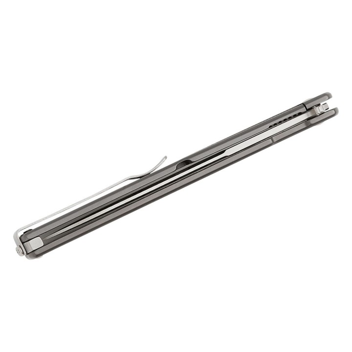 Couteau Al Mar Quicksteel Ultralight Lame Acier D2 Satin Talon Manche Acier Framelock Clip AMK4051 - Livraison Gratuite