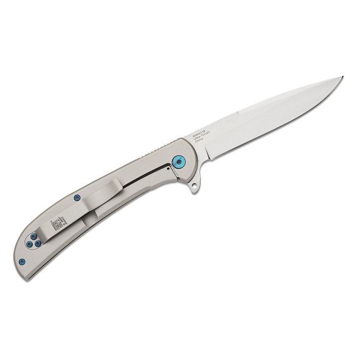 Couteau Al Mar Ultra Thin 2.7" Lame Acier D2 Satin Talon Manche Acier Frame Lock Clip AMK4117 - Livraison Gratuite