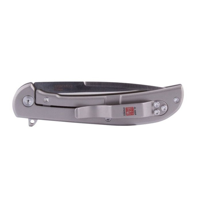 Couteau Al Mar Ultralight Falcon D2 Manche Titane TC4 Lame Acier D2 Framelock Clip AMK4112 - Livraison Gratuite