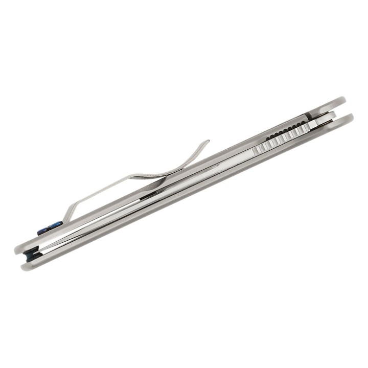 Couteau Al Mar Ultra Thin 3.1" Lame Acier D2 Satin Talon Manche Acier Frame Lock Clip AMK4118 - Livraison Gratuite